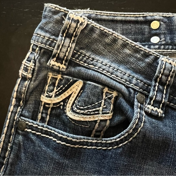 Rock & Roll Cowgirl Boyfriend Western Mid Rise Medium Wash Denim Jean size 30/34 - Picture 9 of 13